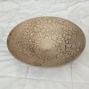 Haeger Copper Veined Safari Design Wide Pedestal Bowl